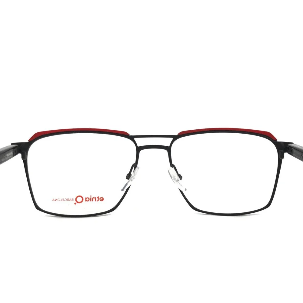 Etnia Barcelona Eyeglasses Frames ENRIC BKRD Black Red Square Full Rim 57-18-148